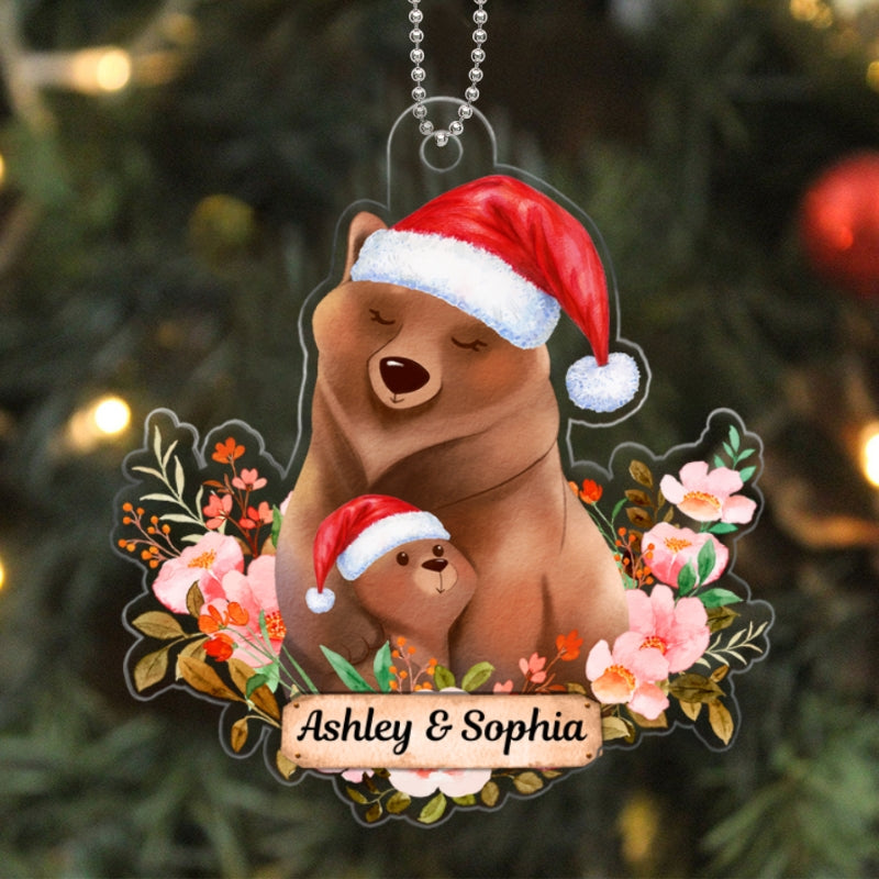Grandma And Grandkid Mom And Kid Animal Collection Personalized Acrylic Ornament
